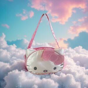 Hello Kitty Face Purse Pink Glitter Bow Shoulder Bag – Kids/Youth